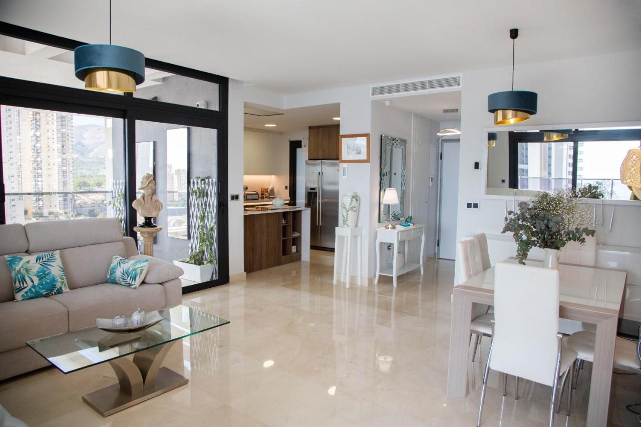 Sunset Waves Benidorm Julieta Vistas Al Mar Premium 200 Mt2 Con Jacuzzi En Terraza 아파트 외부 사진
